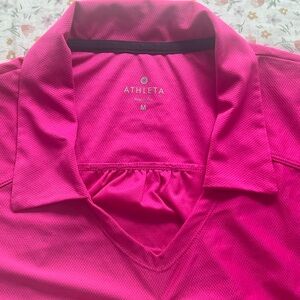 Athleta Vibrant Pink Collared Top